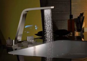 Lavabo avec robinet jet fontaine