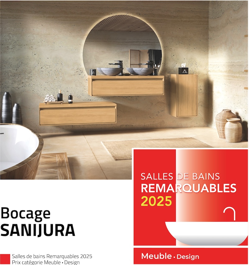 Meuble vasque Bocage de Sanijura, lauréat des Salles de bains Remarquables 2025