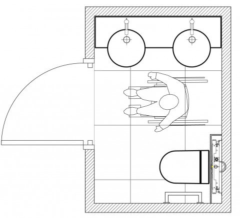 Plan de salle de bains accessible