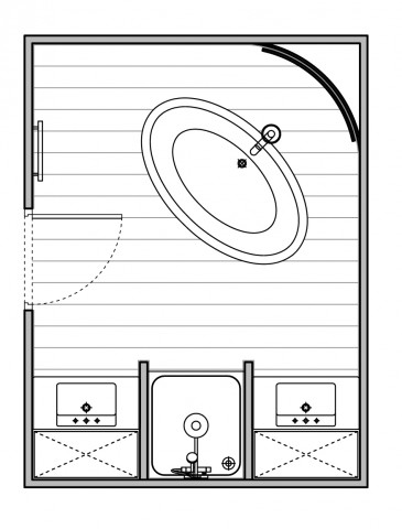 Plan de grande salle de bains