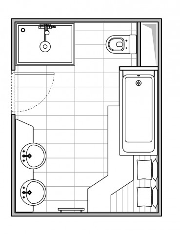 Plan de grande salle de bains