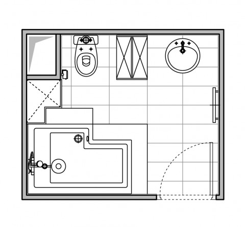 Plan de salle de bains taille moyenne
