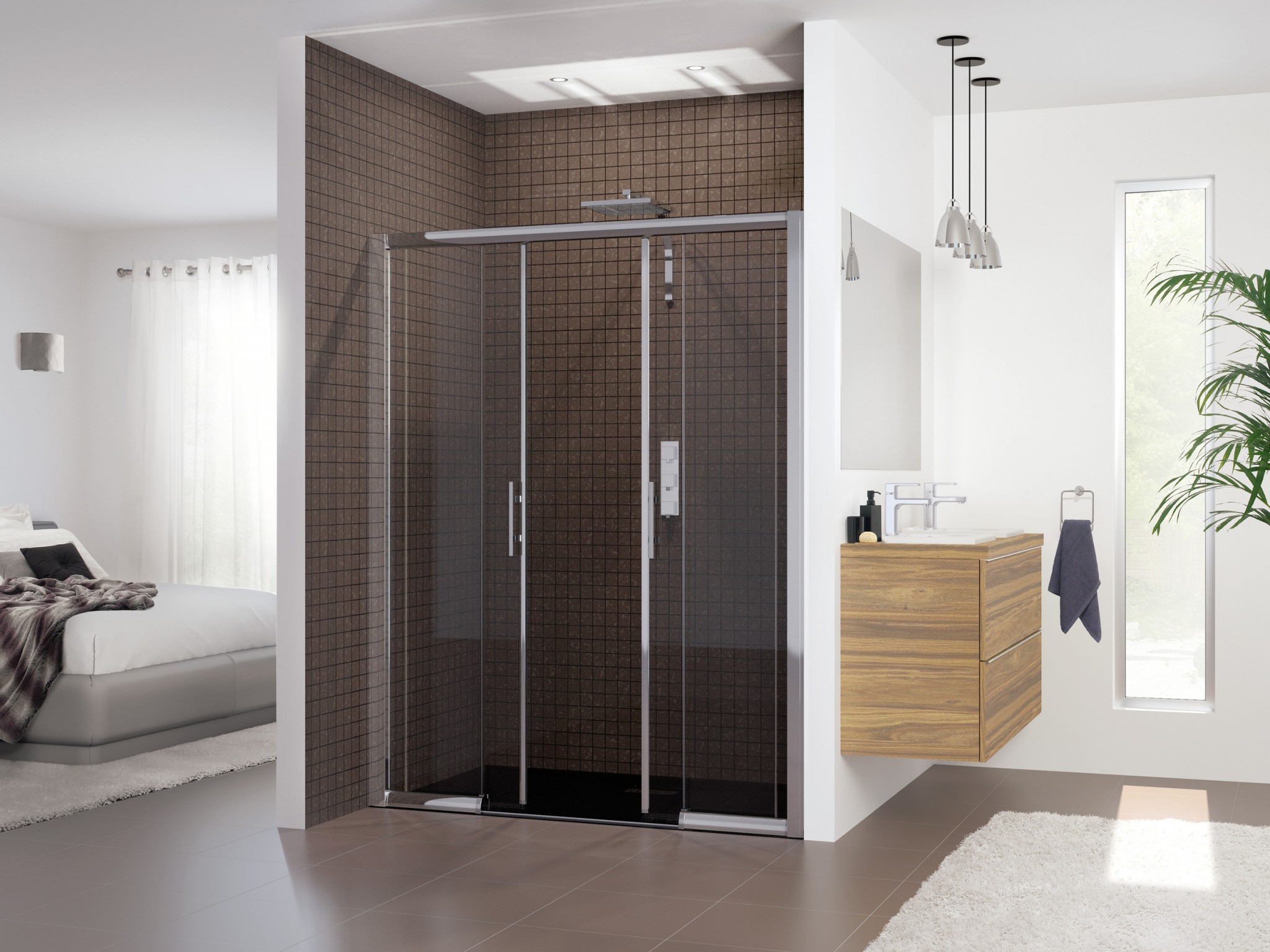 Fiche produit : Parois de douche à porte coulissante | salledebains.fr