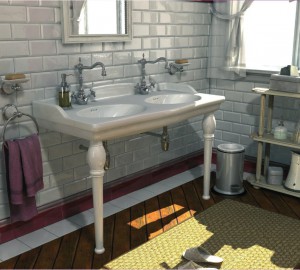 Lavabo console avec plan de toilette pour salle de bains LOUXOR d'Alape