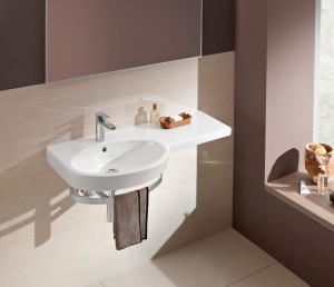 Lavabo plan de toilette asymétrique pour salle de bains VARIABLE de Villeroy & Boch