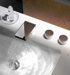 Lavabo avec robinet jet perlant