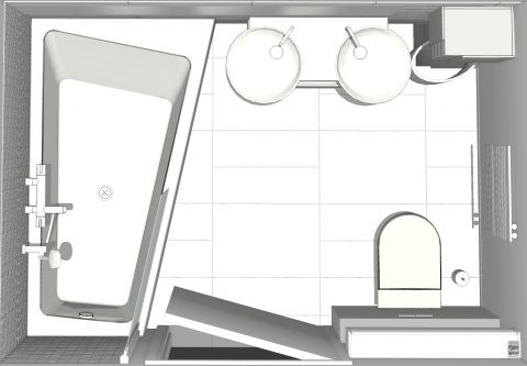 Plan de salle de bains taille moyenne