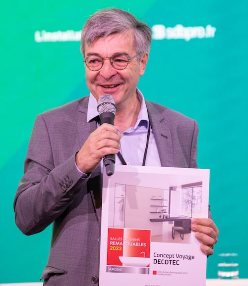 Laurent de Bray, Decotec, recevant le prix du Palmarès des Salles de bains Remarquables