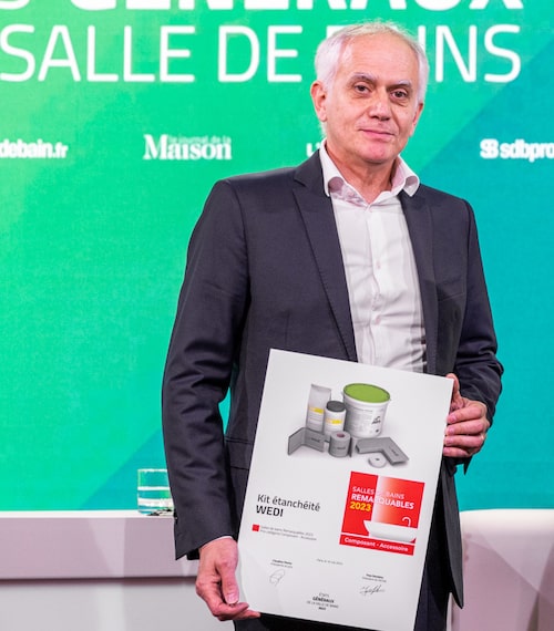 Olivier Thumy, Wedi, recevant le prix du Palmarès des Salles de bains Remarquables